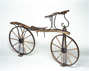 The ‘dandy horse’ was the forerunner of the bicycle and was invented by the German Baron Karl von Drais in France in 1817. source