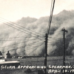 A dust storm; Spearman, Texas, April 14, 1935 Source