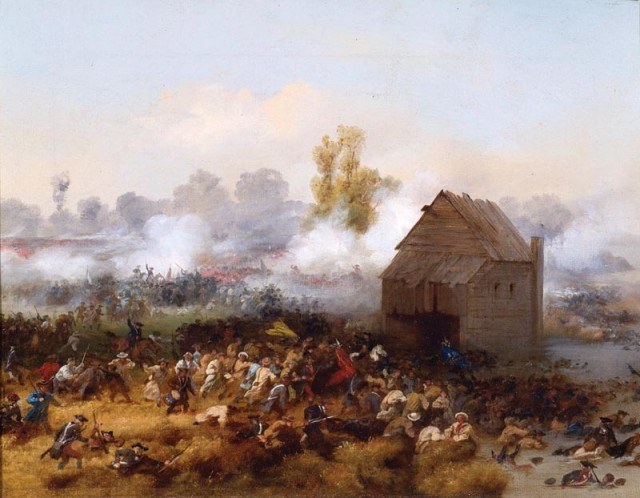 Battle of Long Island, 1776. Painting by Alonzo Chappel, 1858. Maryland 400