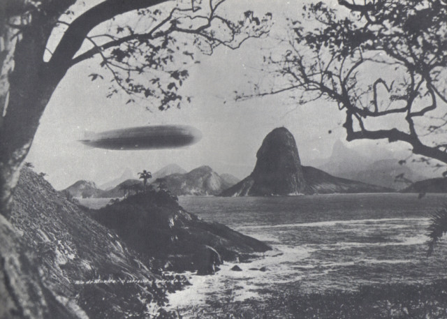 Graf Zeppelin flying over the Guanabara Bay, in Rio de Janeiro, Brazil, May 25, 1930. source