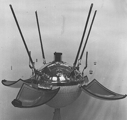 Luna 9 with its protective covers open and antennas deployed. source
