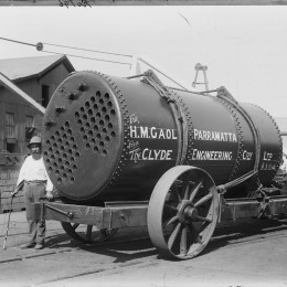 Man-with-boiler-for-Parramatta-Gao Clyde Collection Glass Plate Negatives