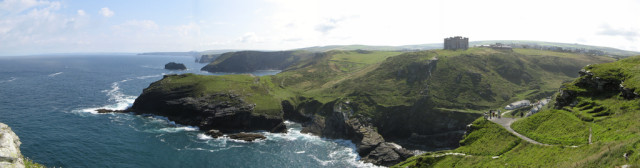 Panoramic view from Tintagel Castle,Source
