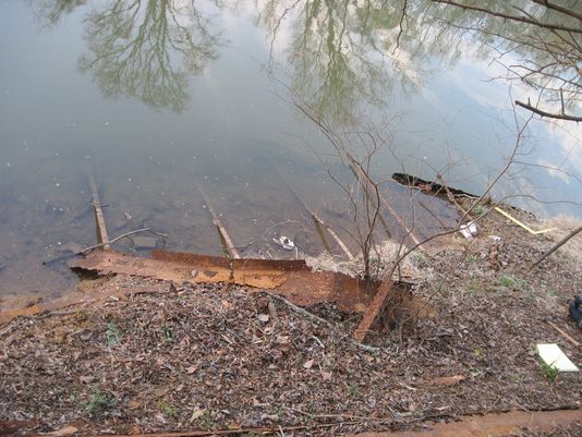  Rusted ancient iron on the drought-exposed lower reaches of Bowmans Inlet off Cross Bayou. Source Marty Loschen