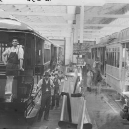 Workmen-constructing-Sydney-tram-cars Clyde Collection Glass Plate Negatives