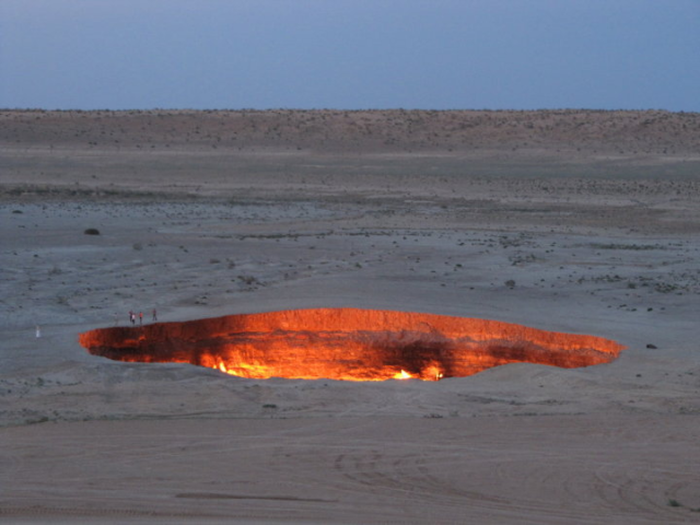 Derwezeh gas crater, Turkmenistan Source