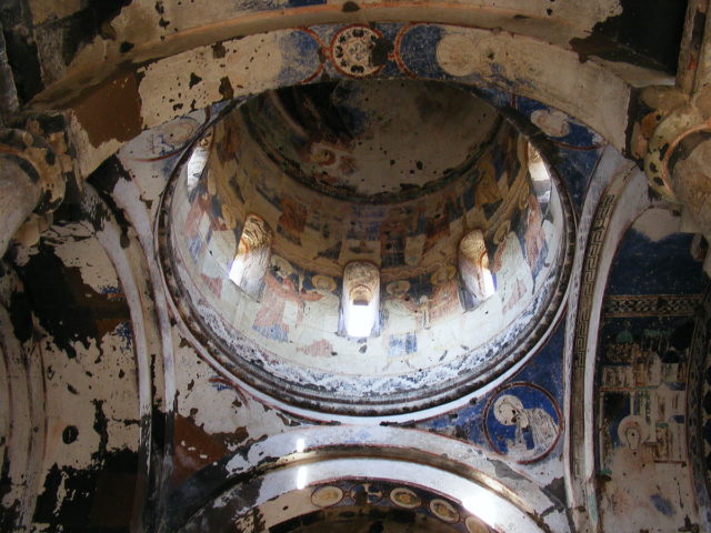 Damaged frescoes of the church of St Gregory of Tigran Honents. Source