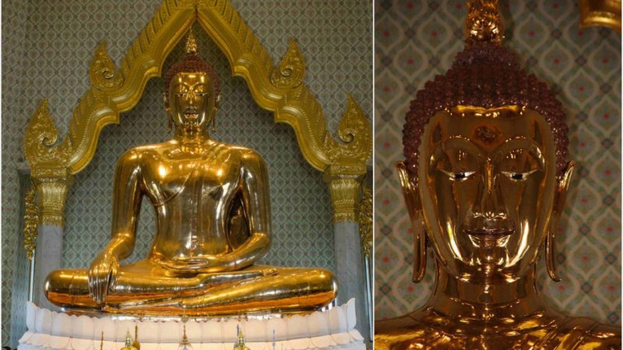 Back In 1955 Someone Dropped A 600 Year Old Plaster Buddha Statue Only To Discover The Plaster Was Actually Covering A Solid Gold Statue