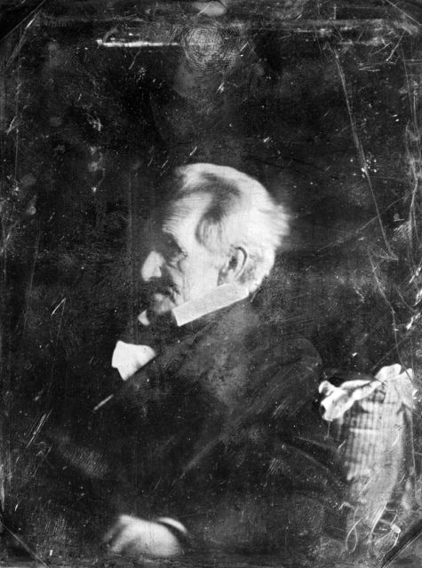 Daguerreotype of Andrew Jackson at age 77 or 78 (1844 or 1845).