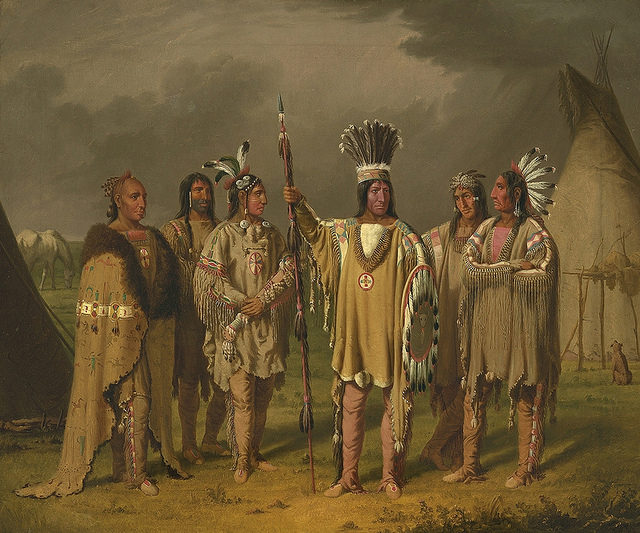 Six Blackfeet chiefs painted by Paul Kane along the South Saskatchewan River in Canada ( c.1851-1856). Wikipedia/Public Domain