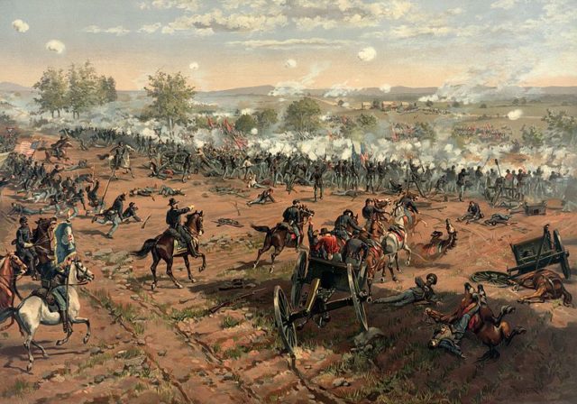 Pickett’s Charge as depicted by Thulstrup in ‘The Battle of Gettysburg.’