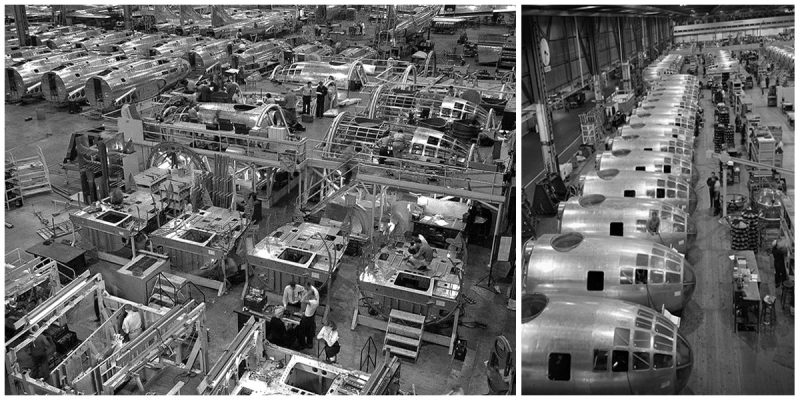 Building a bomber: These rare photos show the construction of the