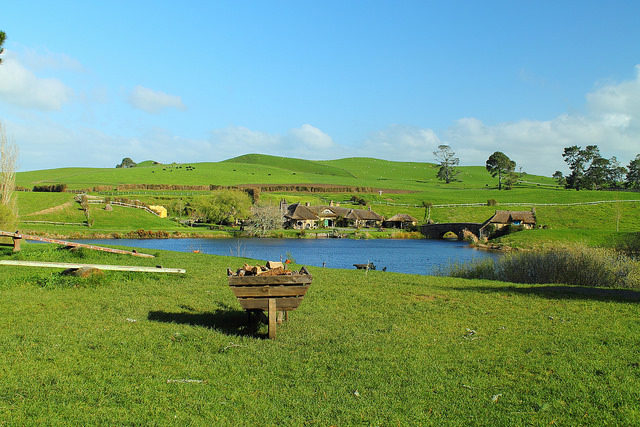 It may seem like a mythical world, but the sheep farm it is built within is still a functioning farm. Photo Credit