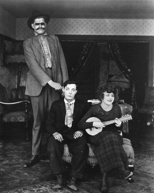 Still with Bartine Burkett and Buster Keaton in the American film The High Sign (1921).