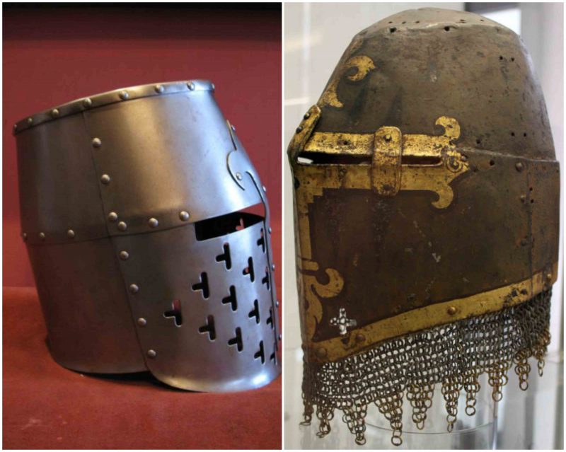 Knights of the Middle Ages wore a distinctive helmet which evolved