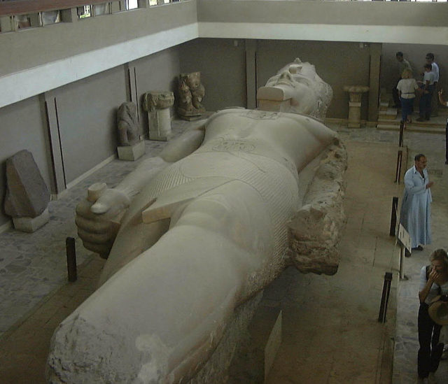 Giant statue of Ramesses II in Memphis.