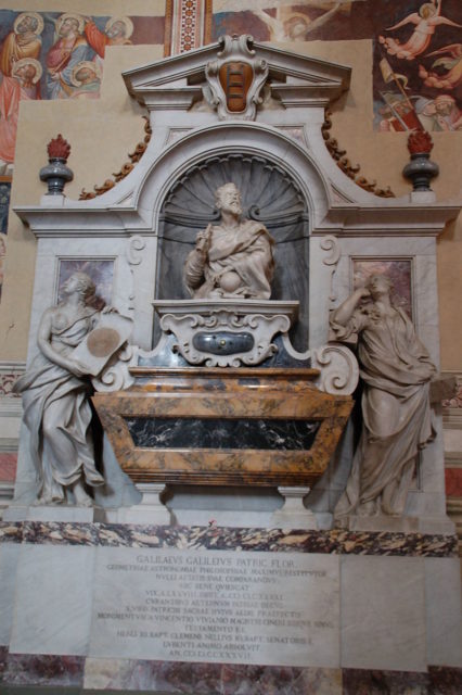 The tomb of Galileo at Basilica di Santa Croce in Florence, Italy.