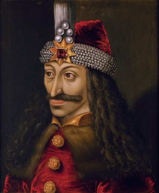 Ambras Castle portrait of Vlad III (the Impaler) (c. 1560), reputedly a copy of an original made during his lifetime.