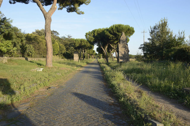 Remains of the Appian Way in Rome, near Casalrotondo. Photo by Livioandronico2013 CC BY-SA 4.0