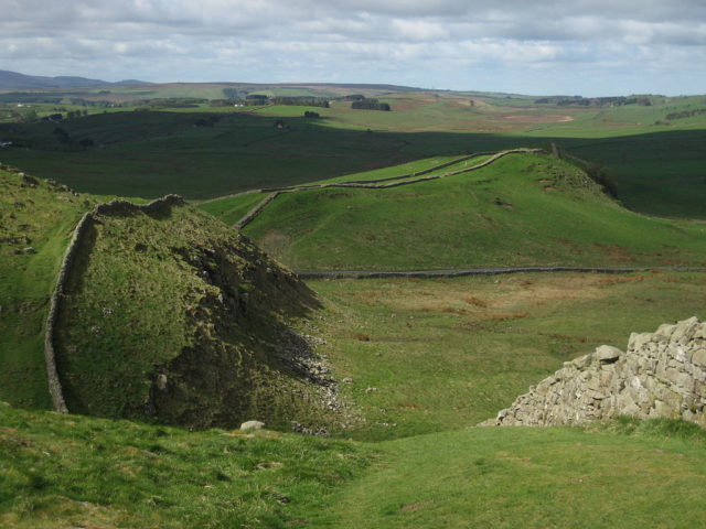 Hadrian’s Wall, also called the Roman Wall, was a defensive fortification in the Roman province of Britannia and the northeren border of the Empire. Photo by Johnnie Shannon CC BY 2.0