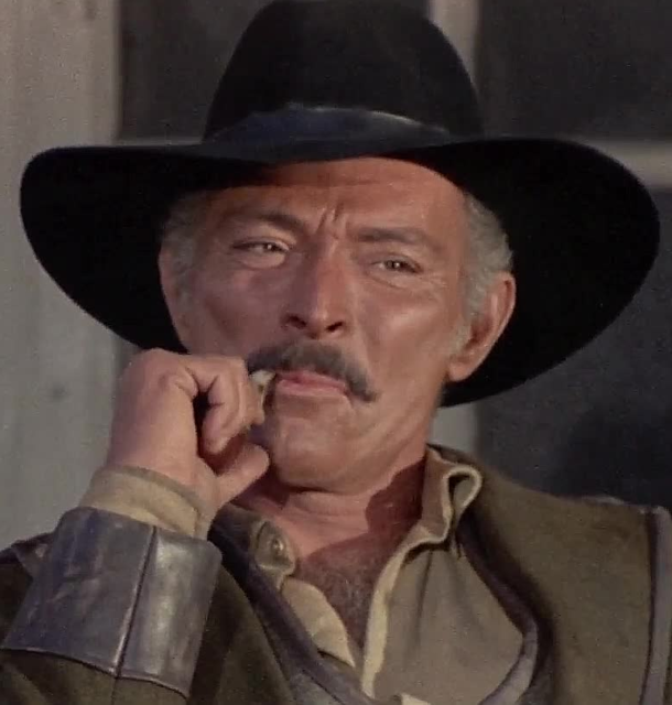 Photograph of actor Lee Van Cleef taken from the film Death Rides a Horse (1966).