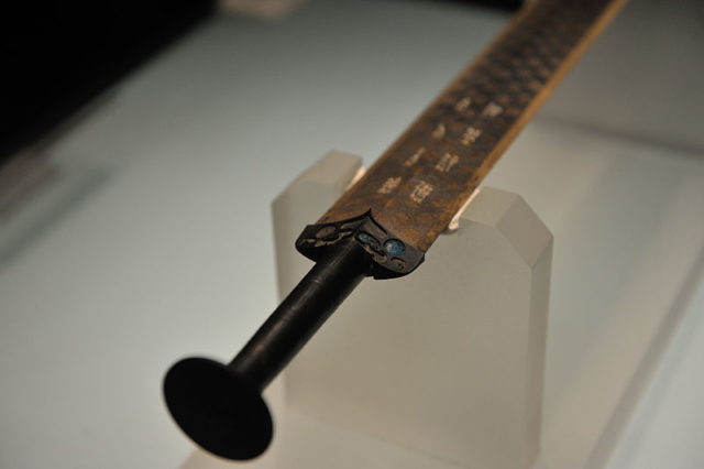 Sword of Goujian, Hubei Provincial Museum. Photo by Siyuwj CC BY-SA 4.0