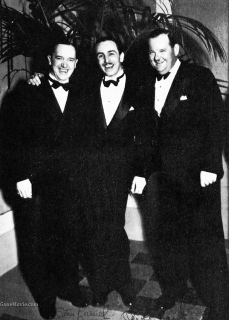 Stan Laurel, Walt Disney and Oliver Hardy in the mid 30’s.