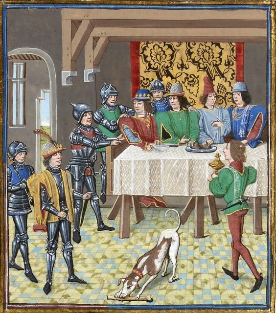 John the Good, king of France, ordering the arrest of Charles the Bad, king of Navarre; from the Chroniques of Jean Froissart.