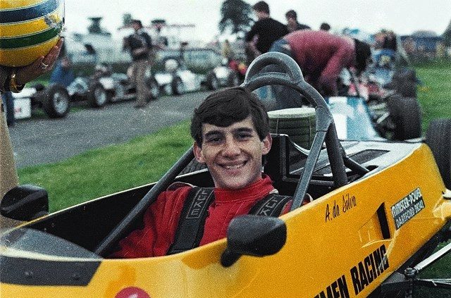 The 21-year-old Senna in his British Formula Ford 1600 single seater. Photo by Instituto Ayrton Senna CC BY 2.0