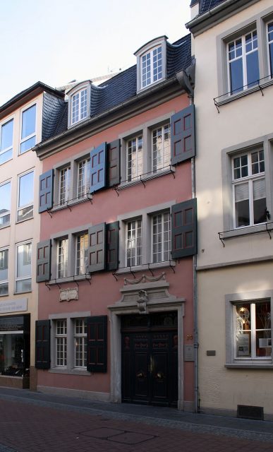 Beethoven’s birthplace at Bonngasse 20, now the Beethoven House museum Photo By Sir James CC BY-SA 3.0