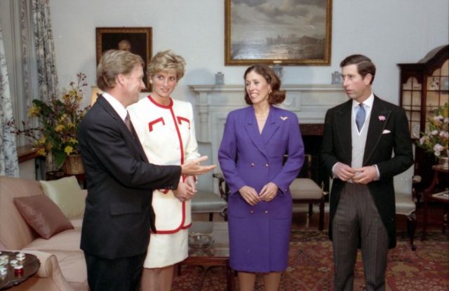Charles and Diana with the US Vice President Dan Quayle and his wife Marilyn following the enthronement of Emperor Akihito, 1990