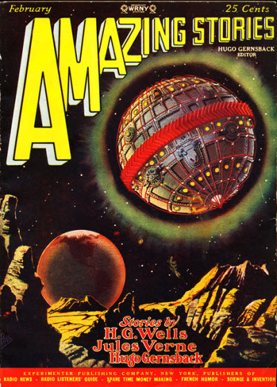 Gernsback’s second novel, Baron Münchausen’s Scientific Adventures, was serialized in Amazing in 1928, with the opening installment taking the February cover.