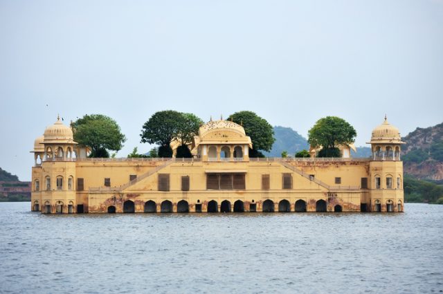 Jal Mahal Palace amidst Man Sagar Lake, Jaipur, the capital of the state of Rajasthan, India.