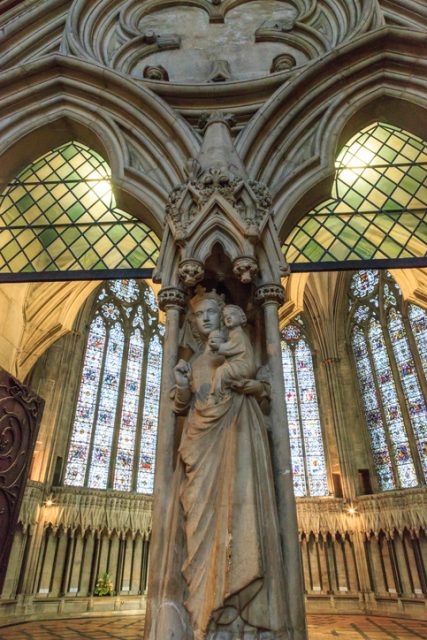 England, Yorkshire, York. The English Gothic style Cathedral and Metropolitical Church of Saint Peter in York, or York Minster. Statue in Chapter house.