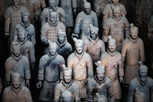 The Terra Cotta Warriors in Xi-an, China.