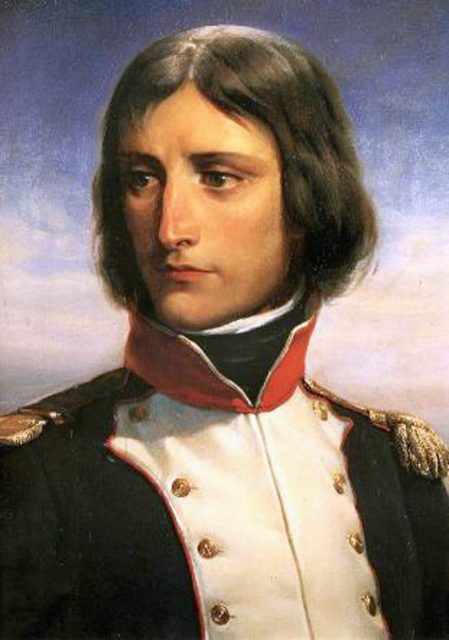 Napoleon Bonaparte, aged 23, lieutenant-colonel of a battalion of Corsican Republican volunteers. Portrait by Henri Félix Emmanuel Philippoteaux.