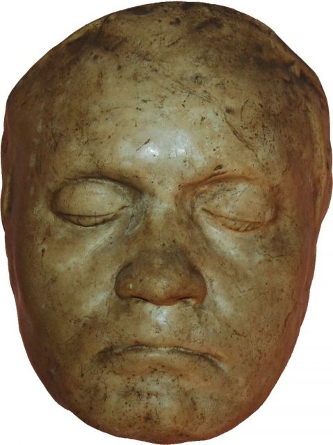 Plaster reproduction of a life mask of Ludwig van Beethoven. Contrary to conventional belief, this is not a death mask