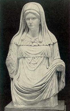 Roman statue of a veiled Vestal Virgin.