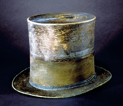 Top hat worn by Lincoln to the theater