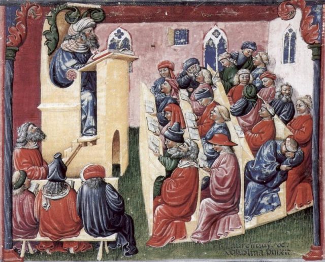 Medieval university class (1350s)