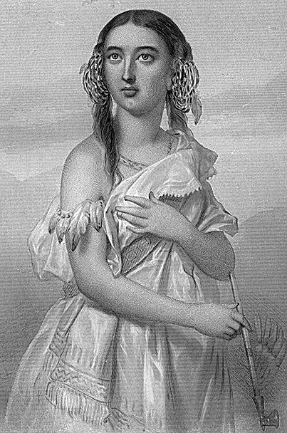A 19th-century depiction of Pocahontas.