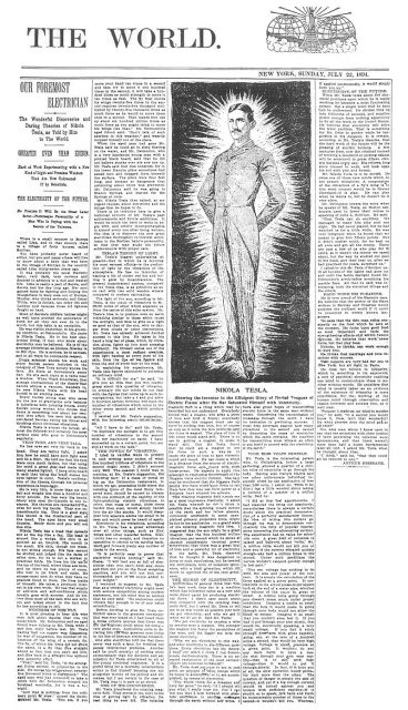 Article about Nikola Tesla, July 22, 1894.