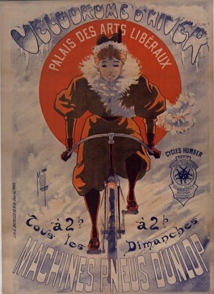 Old French poster: Winter Velodrome at the Palace of Liberal Arts