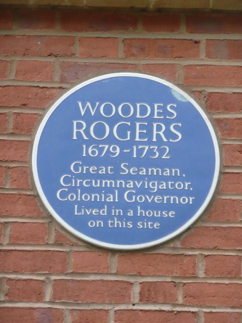 Commemorative blue plaque marking the former site of Rogers’ house in Bristol, England. Photo by Terry Wha CC By 2.0