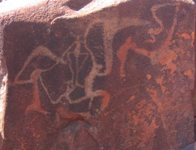 Aboriginal rock carving at Burrup Penninsula in the Pilbara Region, Western Australia