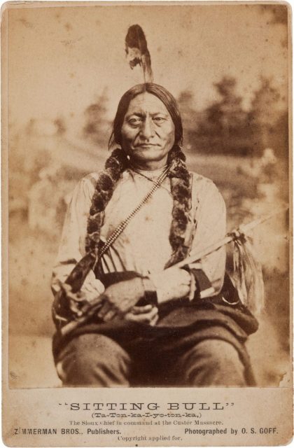 Early cabinet card of Sitting Bull, 1881.