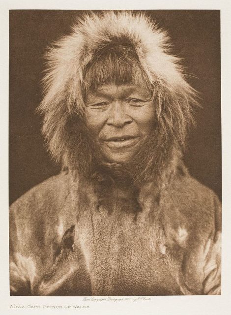 Inuit woman at Cape Prince of Wales, Alaska. Photo by Edward Sheriff Curtis.
