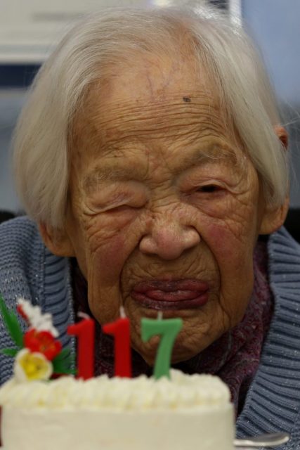 In 2015 in Osaka, Japan. Japanese woman Misao Okawa was the oldest living person in the world as certified by the Guinness World Records. (Photo by Buddhika Weerasinghe/Getty Images)
