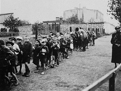 Ghetto Litzmannstadt. Children rounded up for deportation to the Kulmhof extermination camp.