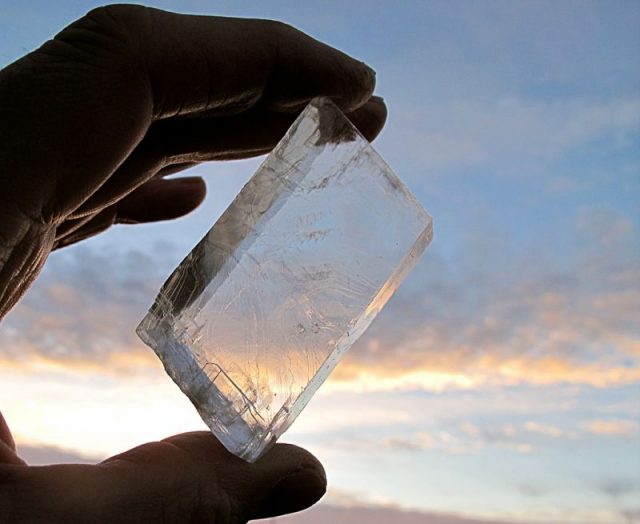 Iceland spar, possibly the Icelandic/Viking medieval sunstone used to locate the sun in the sky when obstructed from view. Photo by ArniEin CC By SA 3.0